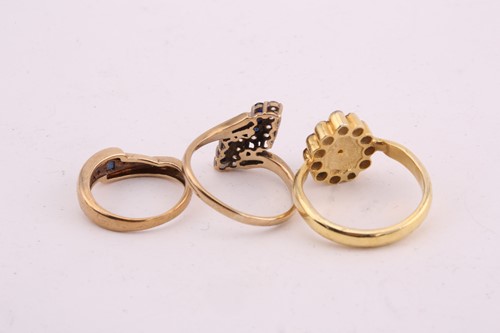 Lot 47 - Three gem-set rings, one with a square...
