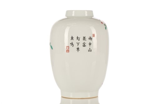 Lot 188 - A Chinese famille rose vase, finely painted...