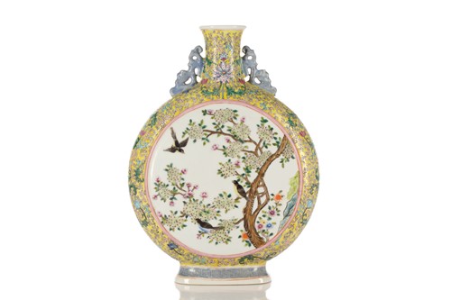 Lot 73 - A large Chinese famille rose moon flask,...