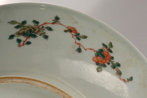 Lot 171 - A Chinese Famille Verte dish, painted with a...