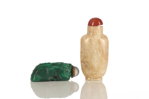 Lot 107 - A Chinese chicken bone jade snuff bottle,...