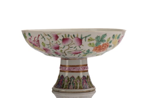 Lot 232 - A finely potted Chinese famille rose pedestal...