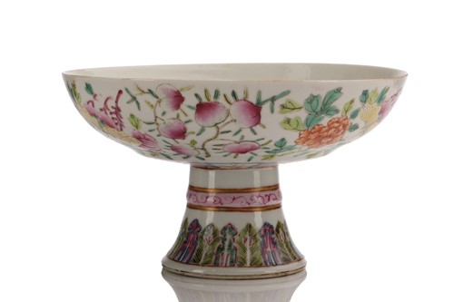 Lot 232 - A finely potted Chinese famille rose pedestal...