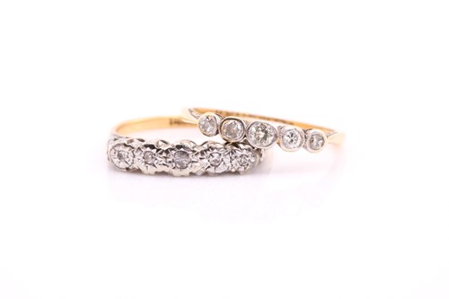 Lot 169 - Two five-stone diamond rings, one consists of...