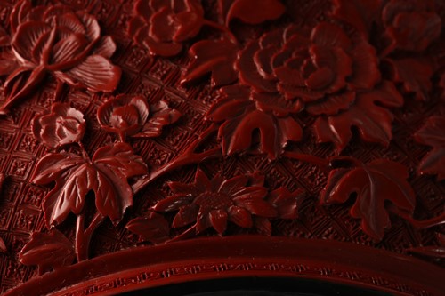Lot 80 - A Chinese cinnabar lacquer dished bowl, 20th...