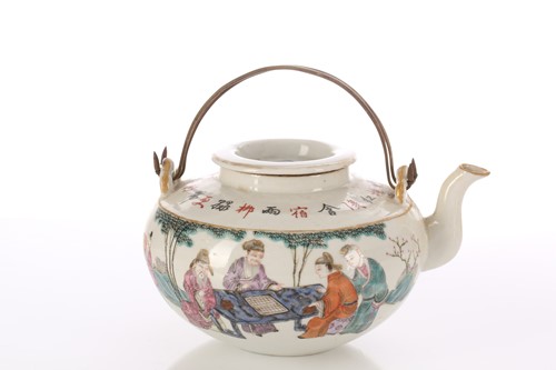 Lot 77 - A Chinese famille rose teapot, Qing, early...