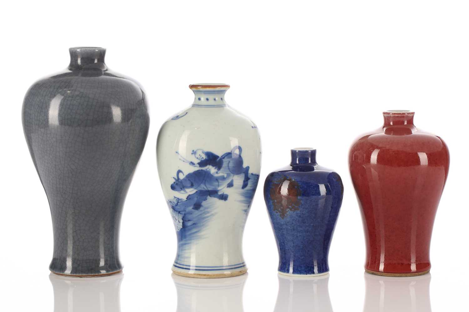 Lot 112 - Four Chinese meiping vases, Qing and later,...