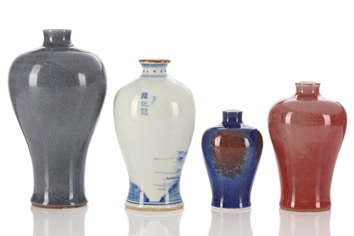 Lot 112 - Four Chinese meiping vases, Qing and later,...