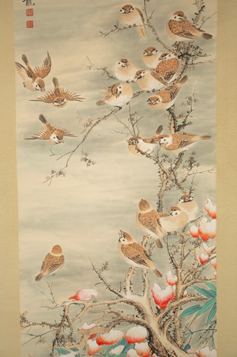Lot 103 - After Yan Bo Long, sparrows alighting on...