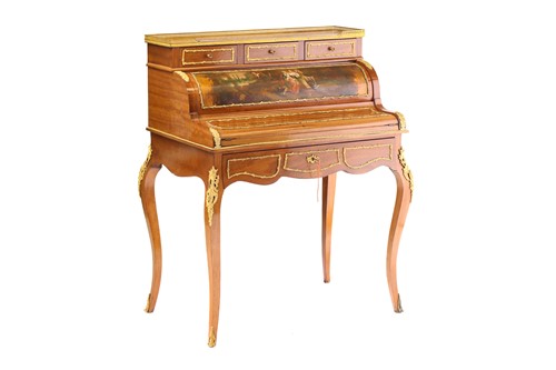 Lot 222 - A Louis XVI style piano topped mahogany...