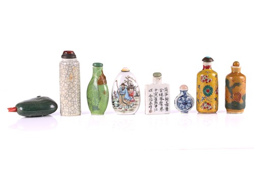 Lot 76 - A collection of eight Chinese porcelain snuff...