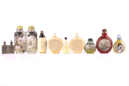 Lot 127 - A collection of nine Chinese snuff bottles,...