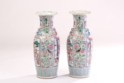 Lot 166 - A large pair of Chinese Famille Rose porcelain...