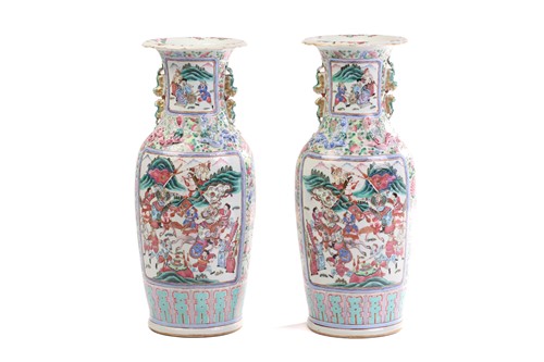 Lot 166 - A large pair of Chinese Famille Rose porcelain...