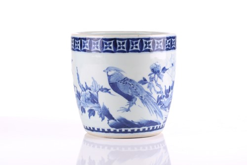 Lot 170 - A Chinese blue & white jardiniere, the thickly...