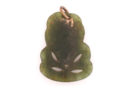 Lot 321 - A New Zealand Maori Tiki greenstone pendant,...