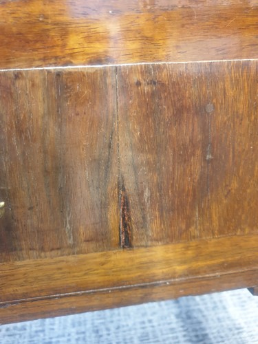 Lot 228 - A George IV figured rosewood tray topped...