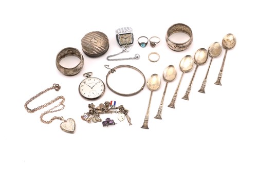 Lot 455 - A small quantity of silver and other jewellery,...