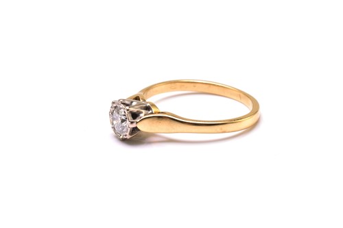 Lot 162 - An 18ct gold solitaire diamond ring, comprises...