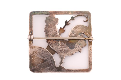 Lot 343 - Georg Jensen - A cockerel brooch, depicting a...