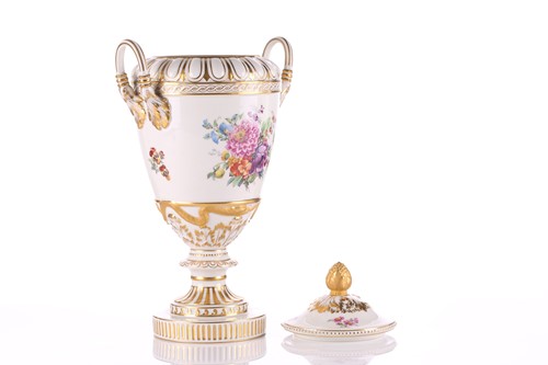 Lot 352 - A KPM twin-handled vase and cover, with...