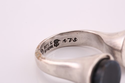 Lot 350 - Georg Jensen - A dress ring with polished hawk'...