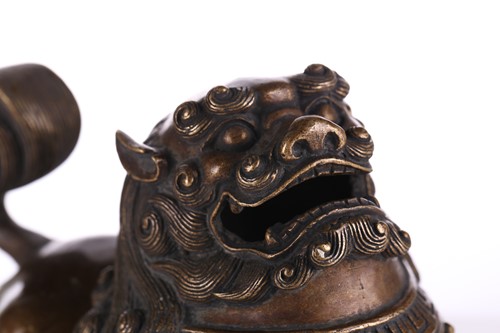 Lot 203 - A Chinese bronze censer in the form of a...