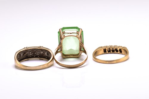 Lot 248 - A lot with three gem-set rings, to include a...