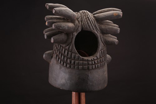 Lot 161 - A Grasslands helmet mask, Cameroon, with a...
