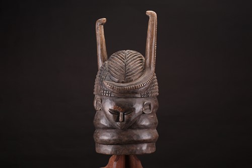 Lot 161 - A Grasslands helmet mask, Cameroon, with a...