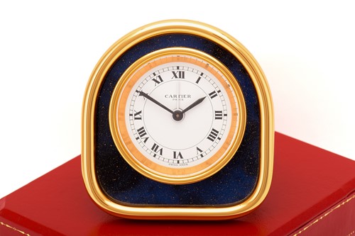 Lot 219 - A Les Must De Cartier Travel clock and...