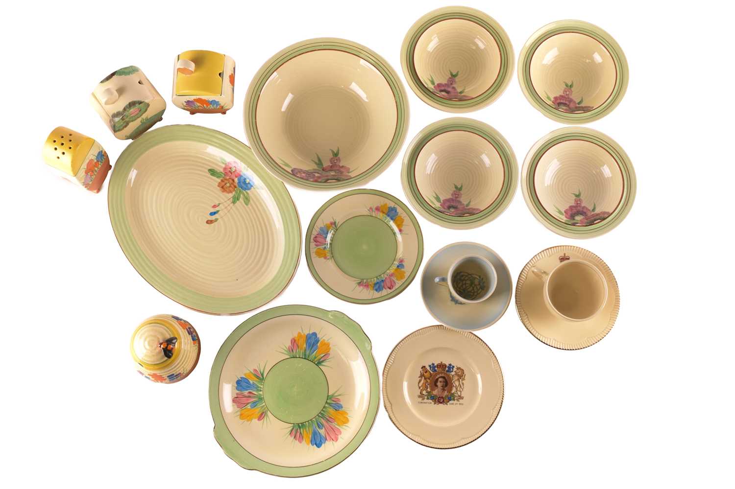 Lot 345 - A good collection of Clarice Cliff ceramics,...