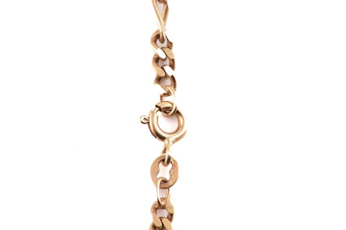 Lot 105 - Two 9ct gold Figaro link chains, to inclue a...