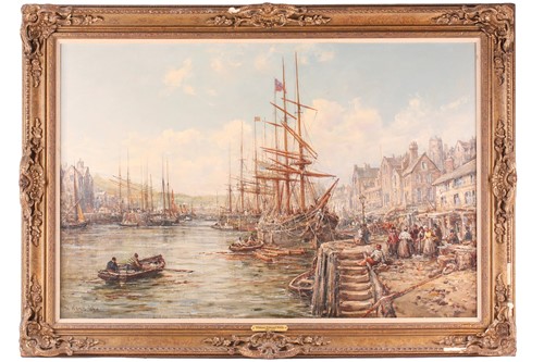 Lot 49 - William Edward Webb (1862-1903), harbour scene,...