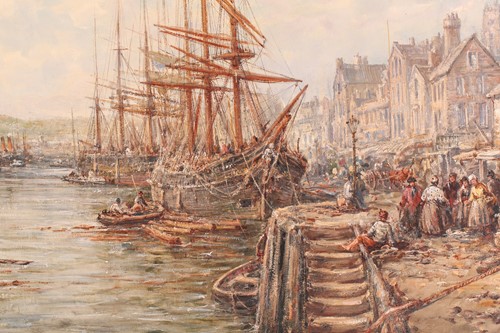 Lot 49 - William Edward Webb (1862-1903), harbour scene,...