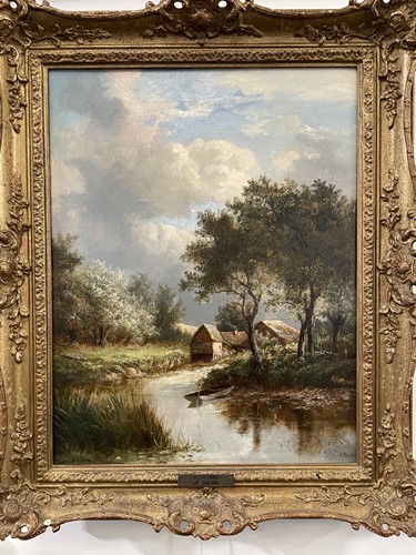 Lot 99 - Joseph Thors (1835-1920) Dutch, a river...