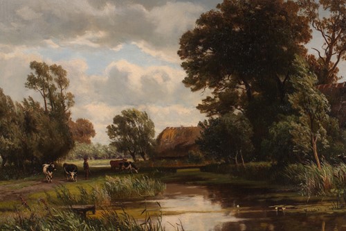 Lot 44 - Thomas O. Hume (fl.1864-1893), pastoral river...