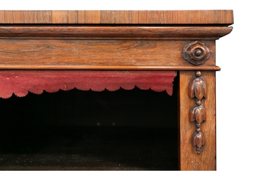 Lot 268 - An early Victorian figured rosewood three-bay...