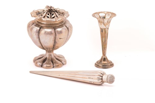 Lot 454 - A Victorian S. Mordan reeded conical silver...