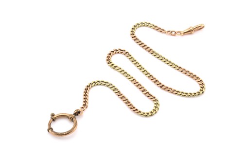 Lot 8 - A bi-coloured pocket watch chain, with...