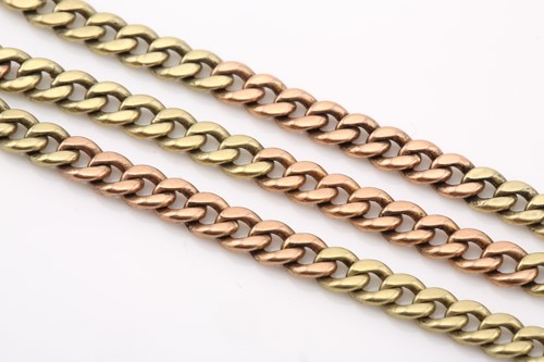 Lot 152 - A bi-coloured pocket watch chain, with...