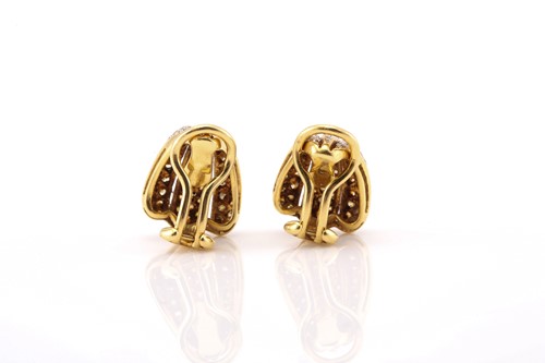 Lot 166 - A pair of diamond clip-on earrings, each fully...
