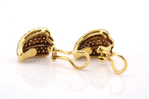 Lot 166 - A pair of diamond clip-on earrings, each fully...