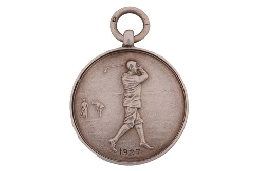 Lot 483 - A 1920s circular silver golfing medal...
