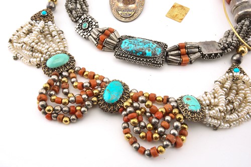 Lot 191 - Three Indian tribal necklaces with other mixed...