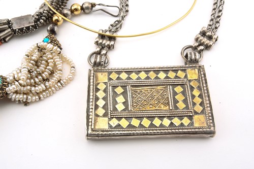 Lot 191 - Three Indian tribal necklaces with other mixed...
