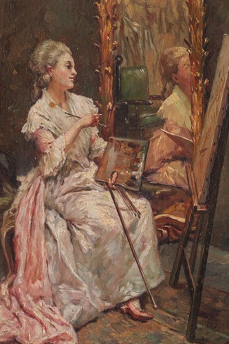 Lot 87 - 19th century French School, a female artist,...