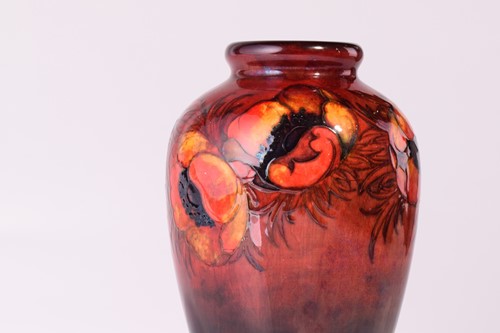 Lot 341 - A Moorcroft red flambe Poppy pattern vase,...
