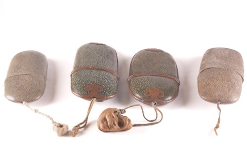 Lot 135 - Four Chinese shagreen spectacle cases, Qing,...