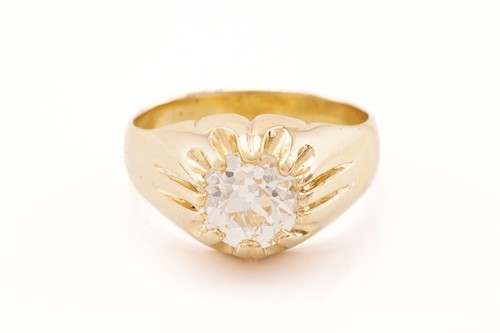 Lot 3 - A diamond belcher ring, featuring an old-cut 3....